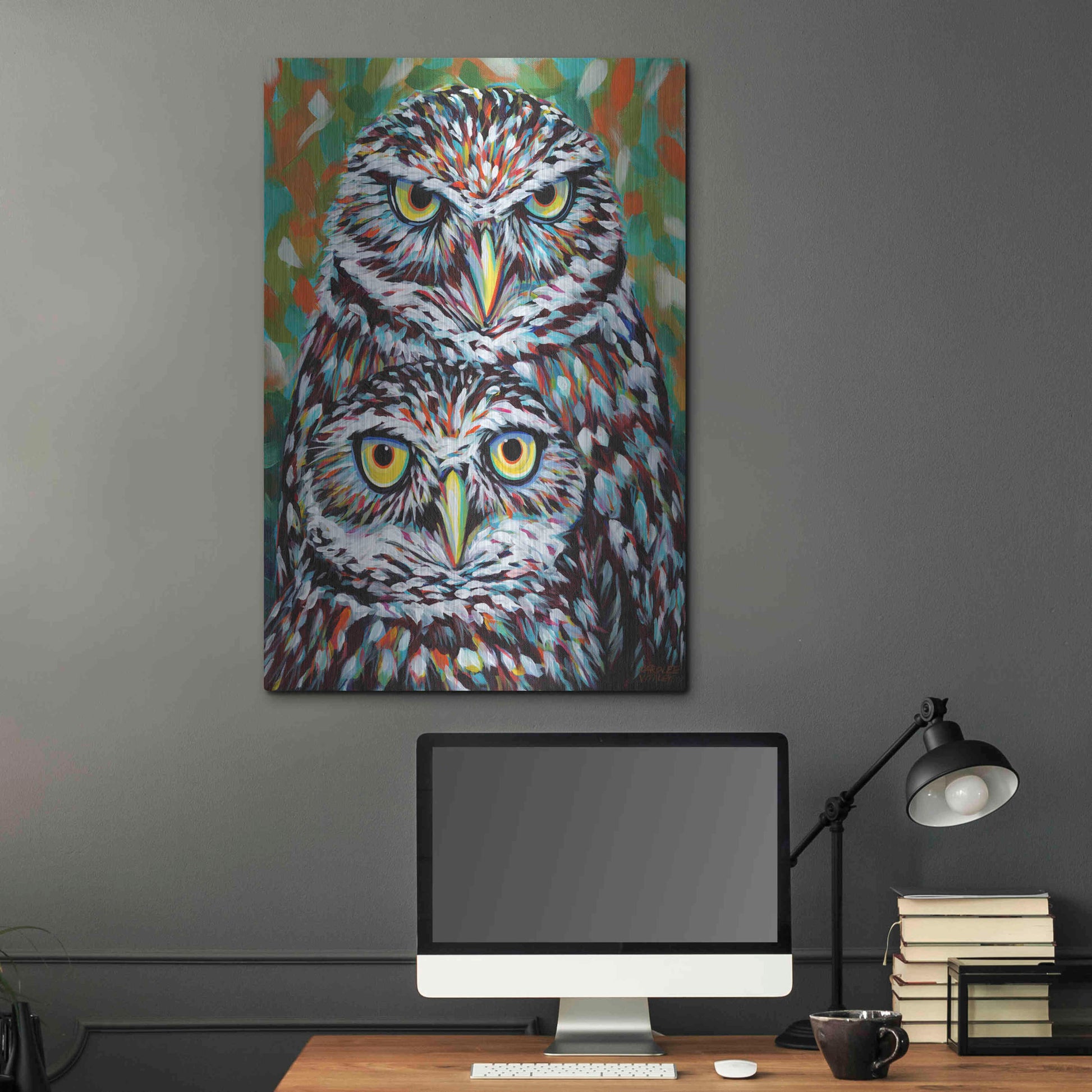 Luxe Metal Art 'Furry Feather Friends I' by Carolee Vitaletti Metal Wall Art,24x36