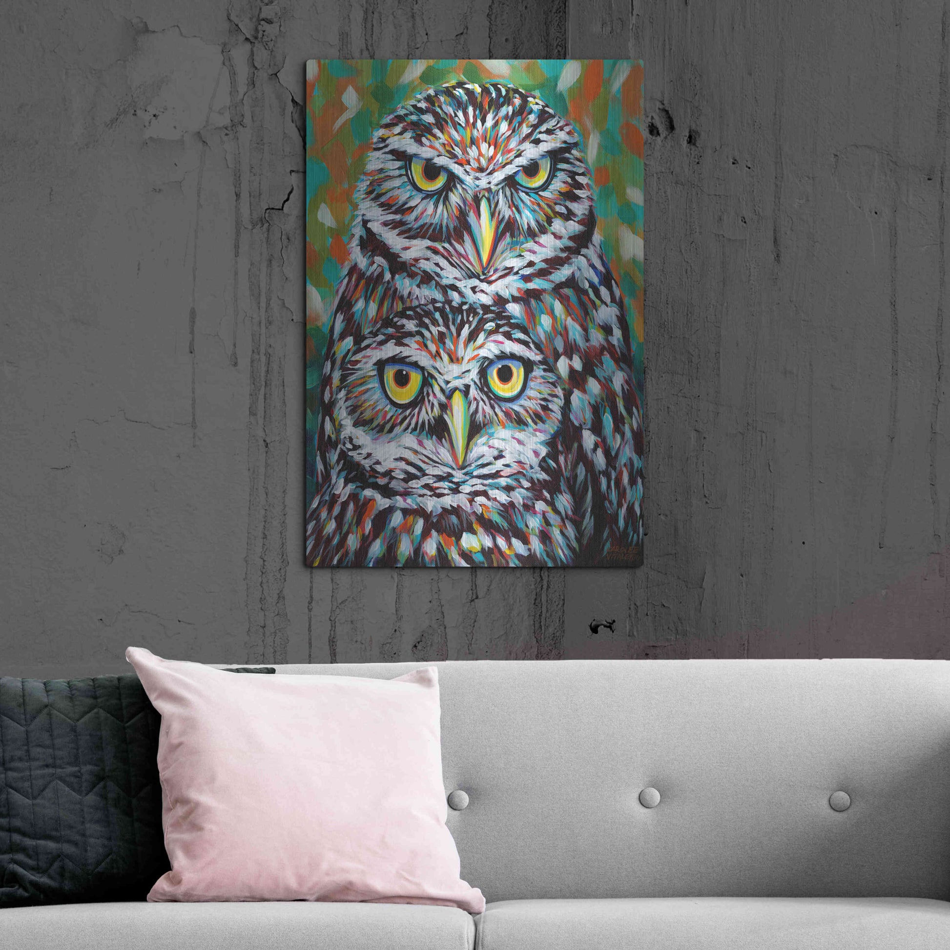 Luxe Metal Art 'Furry Feather Friends I' by Carolee Vitaletti Metal Wall Art,24x36