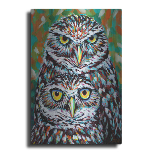 Luxe Metal Art 'Furry Feather Friends I' by Carolee Vitaletti Metal Wall Art