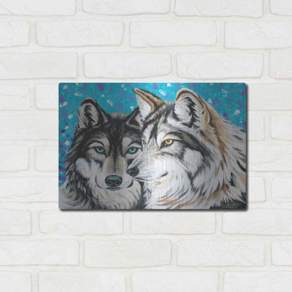Luxe Metal Art 'Grey Wolf I' by Carolee Vitaletti Metal Wall Art,16x12