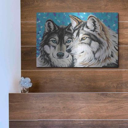 Luxe Metal Art 'Grey Wolf I' by Carolee Vitaletti Metal Wall Art,16x12