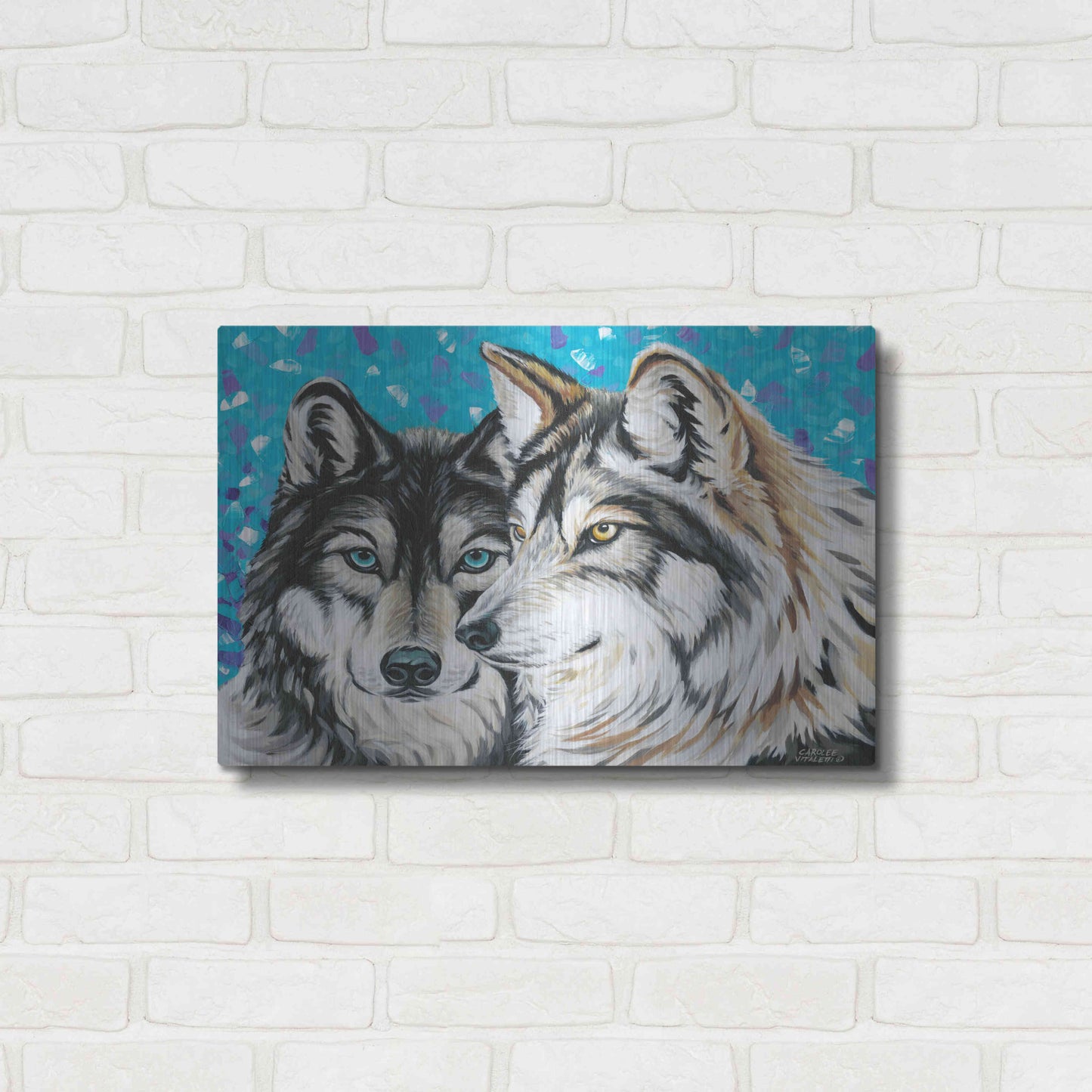 Luxe Metal Art 'Grey Wolf I' by Carolee Vitaletti Metal Wall Art,24x16