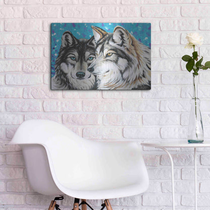 Luxe Metal Art 'Grey Wolf I' by Carolee Vitaletti Metal Wall Art,24x16