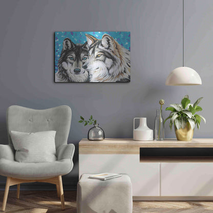 Luxe Metal Art 'Grey Wolf I' by Carolee Vitaletti Metal Wall Art,24x16