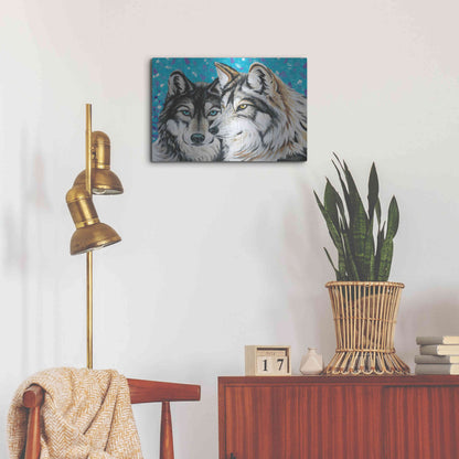 Luxe Metal Art 'Grey Wolf I' by Carolee Vitaletti Metal Wall Art,24x16