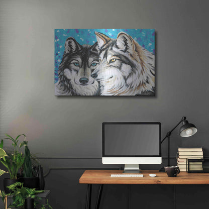 Luxe Metal Art 'Grey Wolf I' by Carolee Vitaletti Metal Wall Art,36x24
