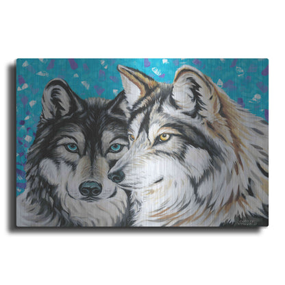 Luxe Metal Art 'Grey Wolf I' by Carolee Vitaletti Metal Wall Art