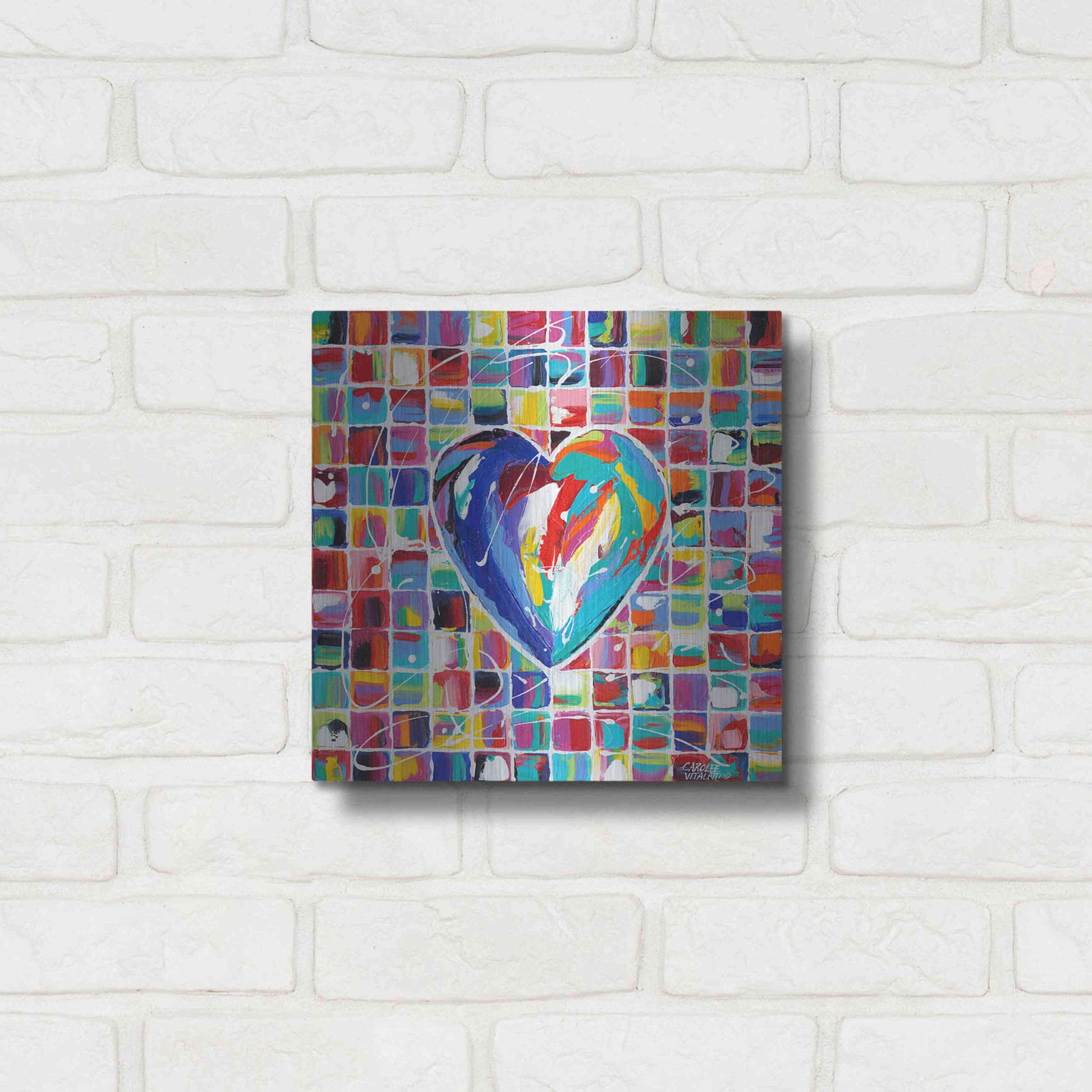 Luxe Metal Art 'Hearts of a Different Color I' by Carolee Vitaletti Metal Wall Art,12x12