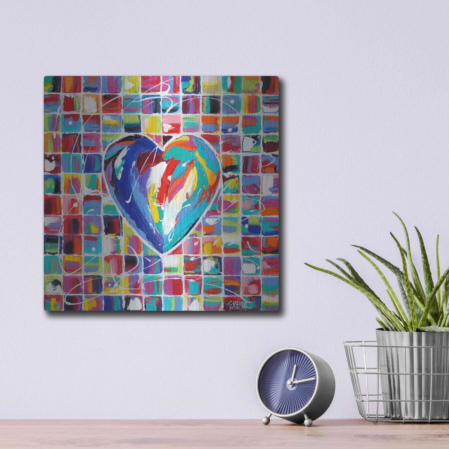 Luxe Metal Art 'Hearts of a Different Color I' by Carolee Vitaletti Metal Wall Art,12x12