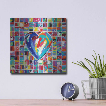 Luxe Metal Art 'Hearts of a Different Color I' by Carolee Vitaletti Metal Wall Art,12x12