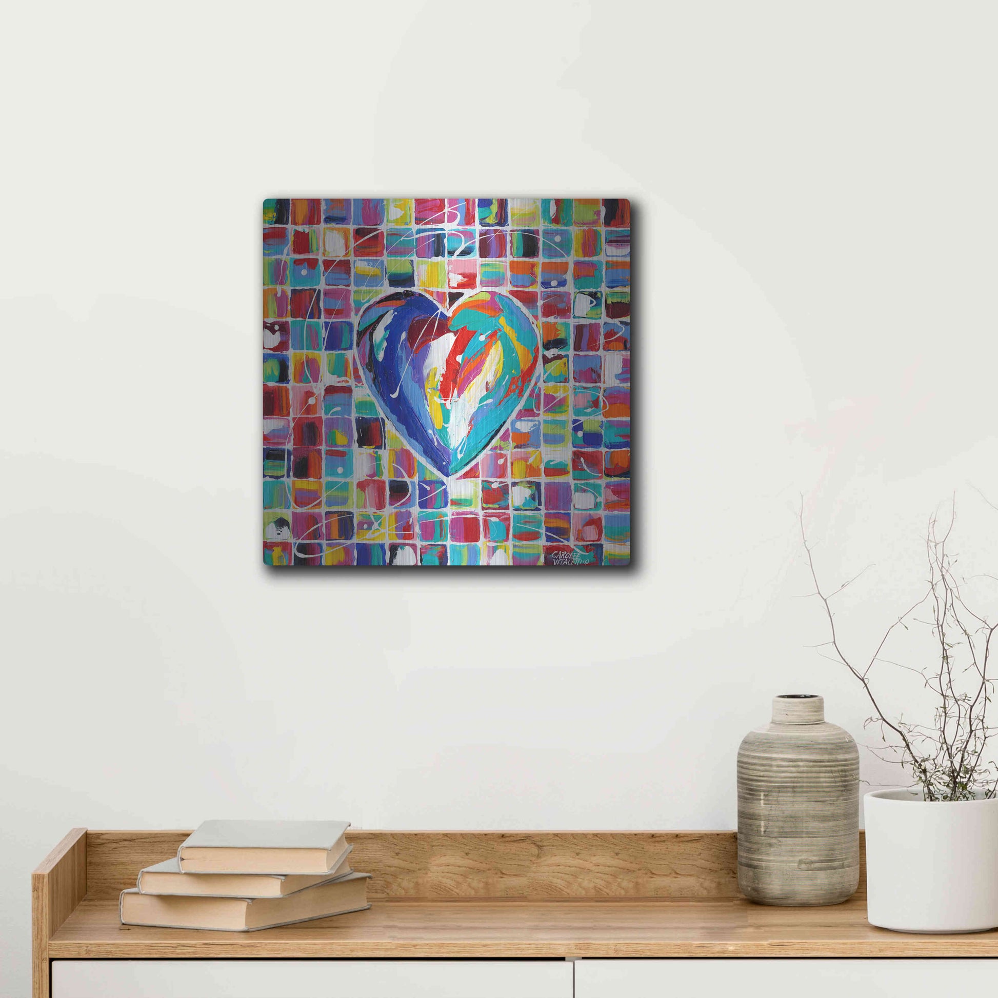 Luxe Metal Art 'Hearts of a Different Color I' by Carolee Vitaletti Metal Wall Art,12x12