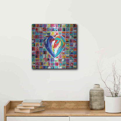 Luxe Metal Art 'Hearts of a Different Color I' by Carolee Vitaletti Metal Wall Art,12x12
