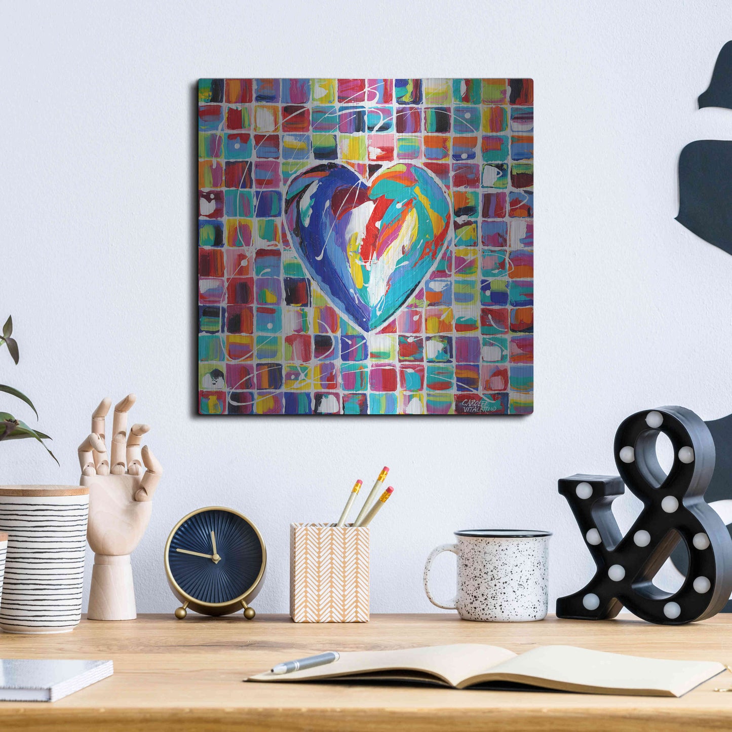 Luxe Metal Art 'Hearts of a Different Color I' by Carolee Vitaletti Metal Wall Art,12x12