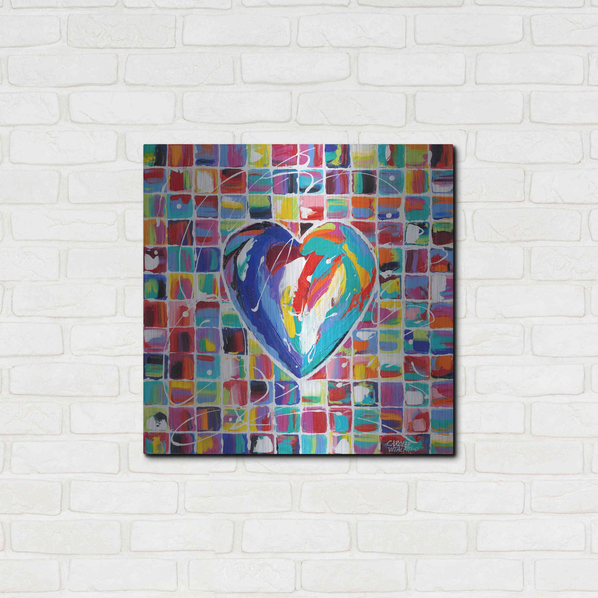 Luxe Metal Art 'Hearts of a Different Color I' by Carolee Vitaletti Metal Wall Art,24x24