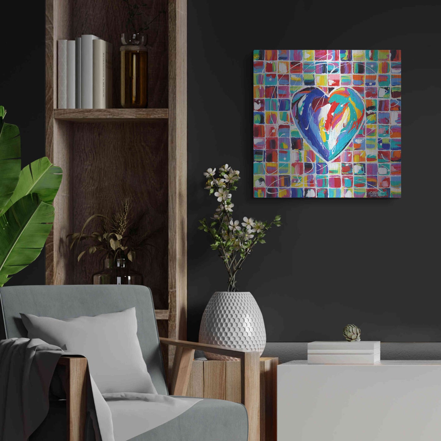 Luxe Metal Art 'Hearts of a Different Color I' by Carolee Vitaletti Metal Wall Art,24x24