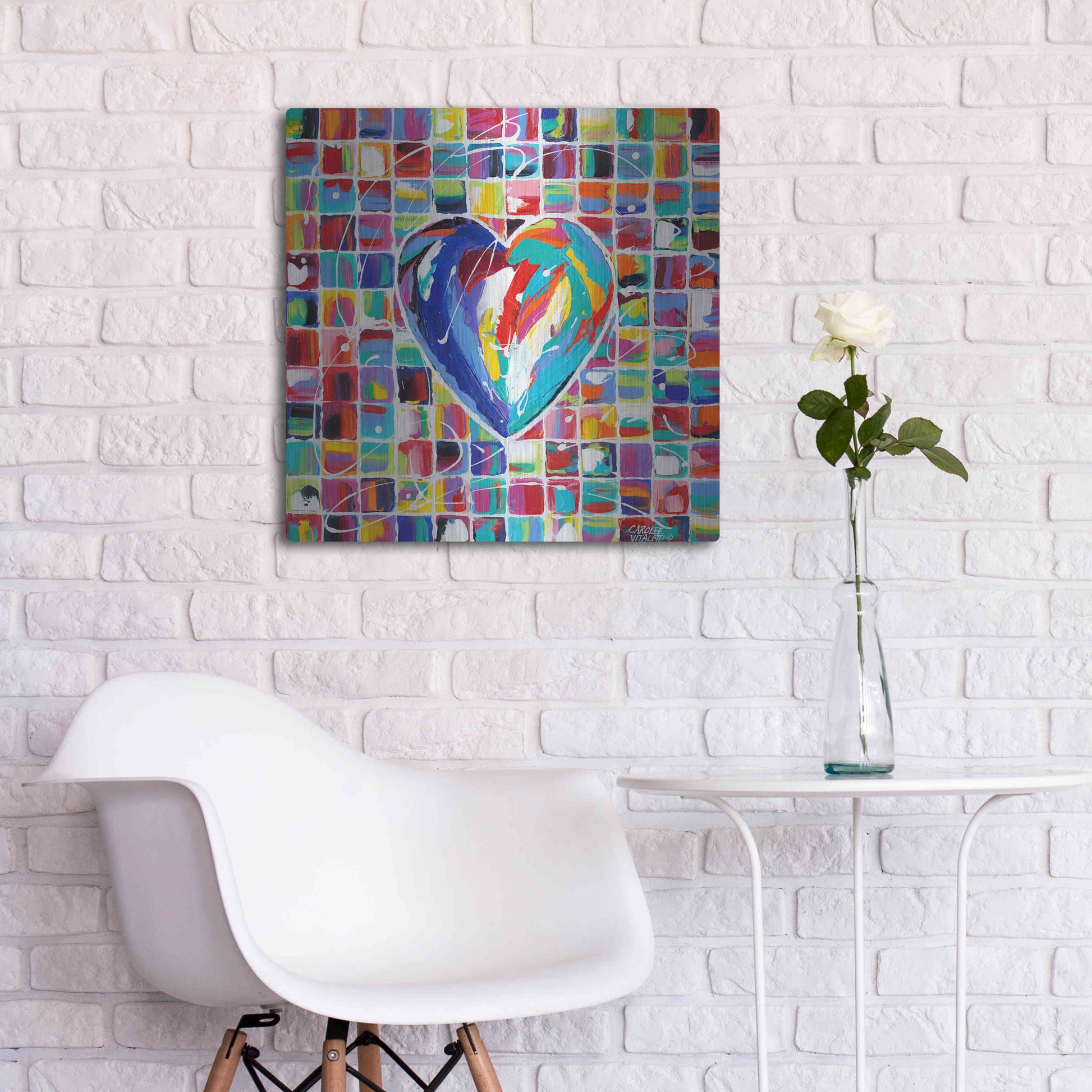 Luxe Metal Art 'Hearts of a Different Color I' by Carolee Vitaletti Metal Wall Art,24x24