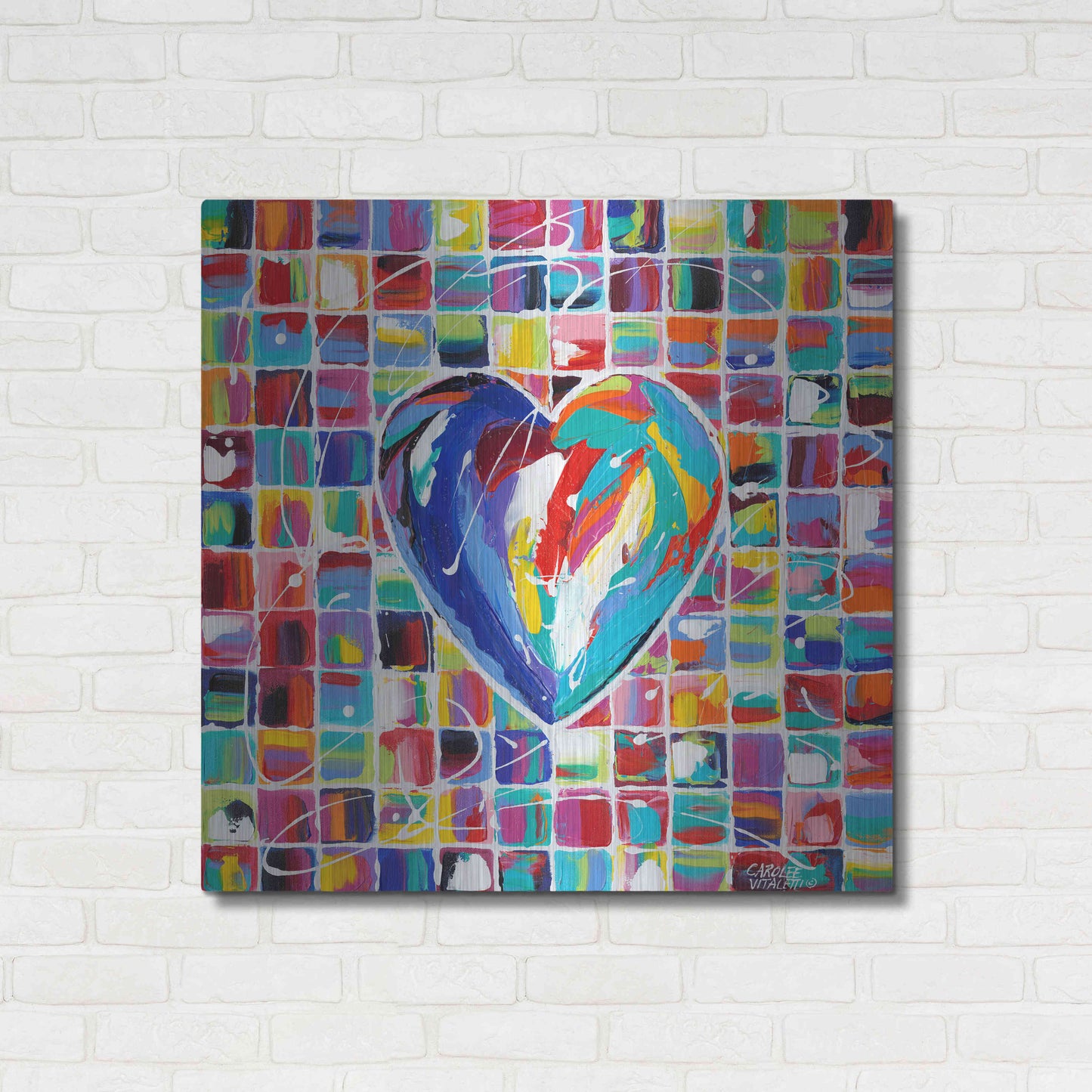 Luxe Metal Art 'Hearts of a Different Color I' by Carolee Vitaletti Metal Wall Art,36x36