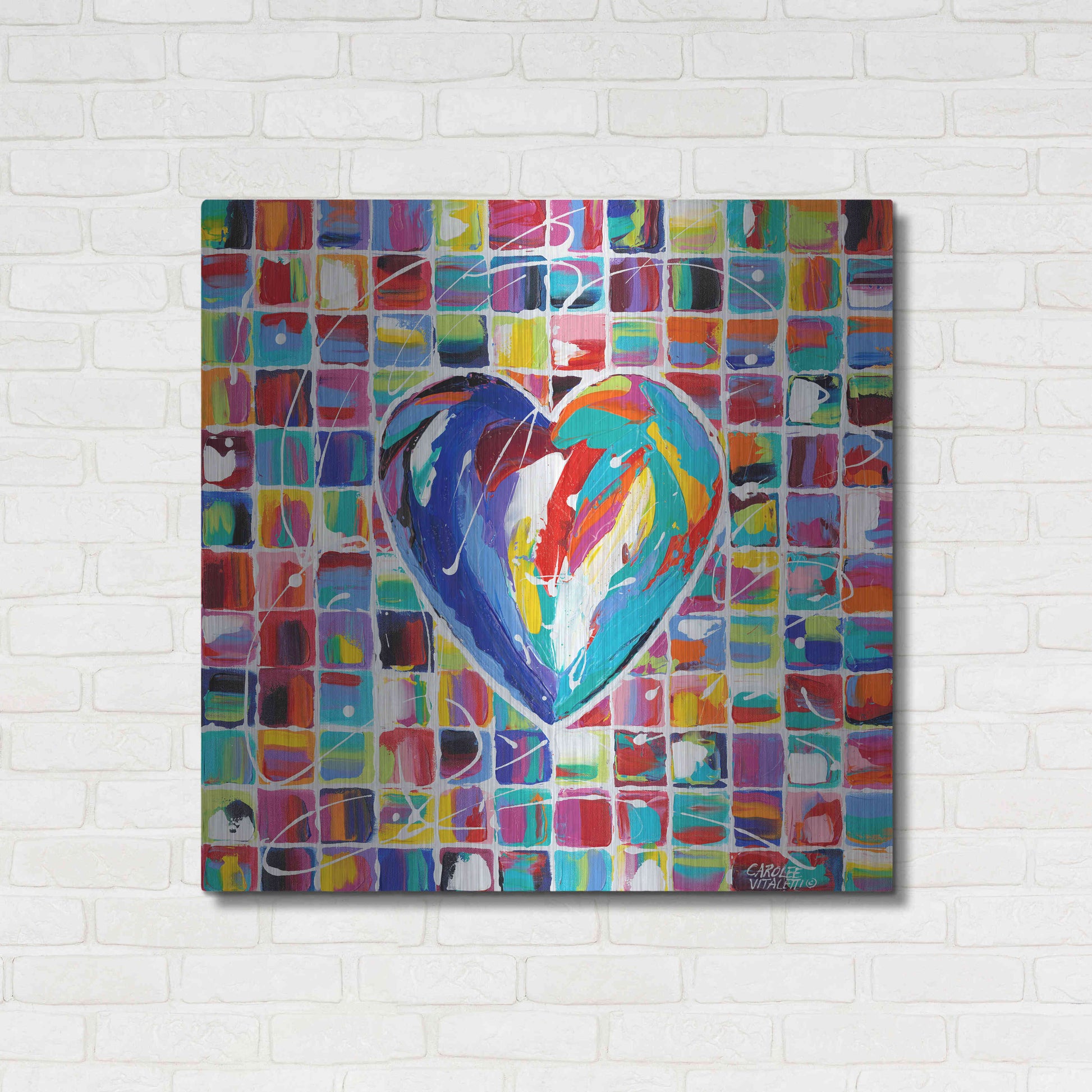 Luxe Metal Art 'Hearts of a Different Color I' by Carolee Vitaletti Metal Wall Art,36x36
