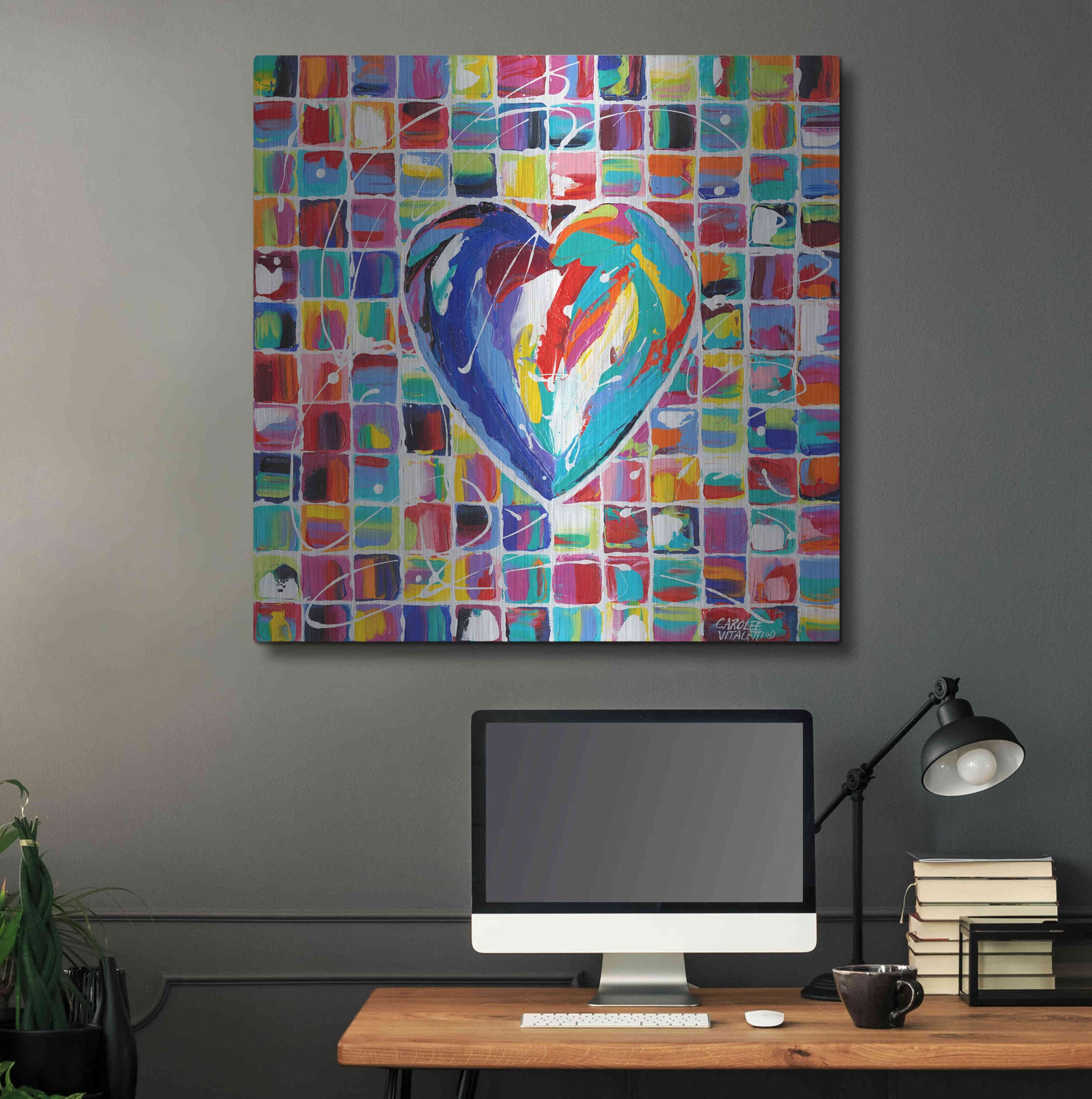 Luxe Metal Art 'Hearts of a Different Color I' by Carolee Vitaletti Metal Wall Art,36x36