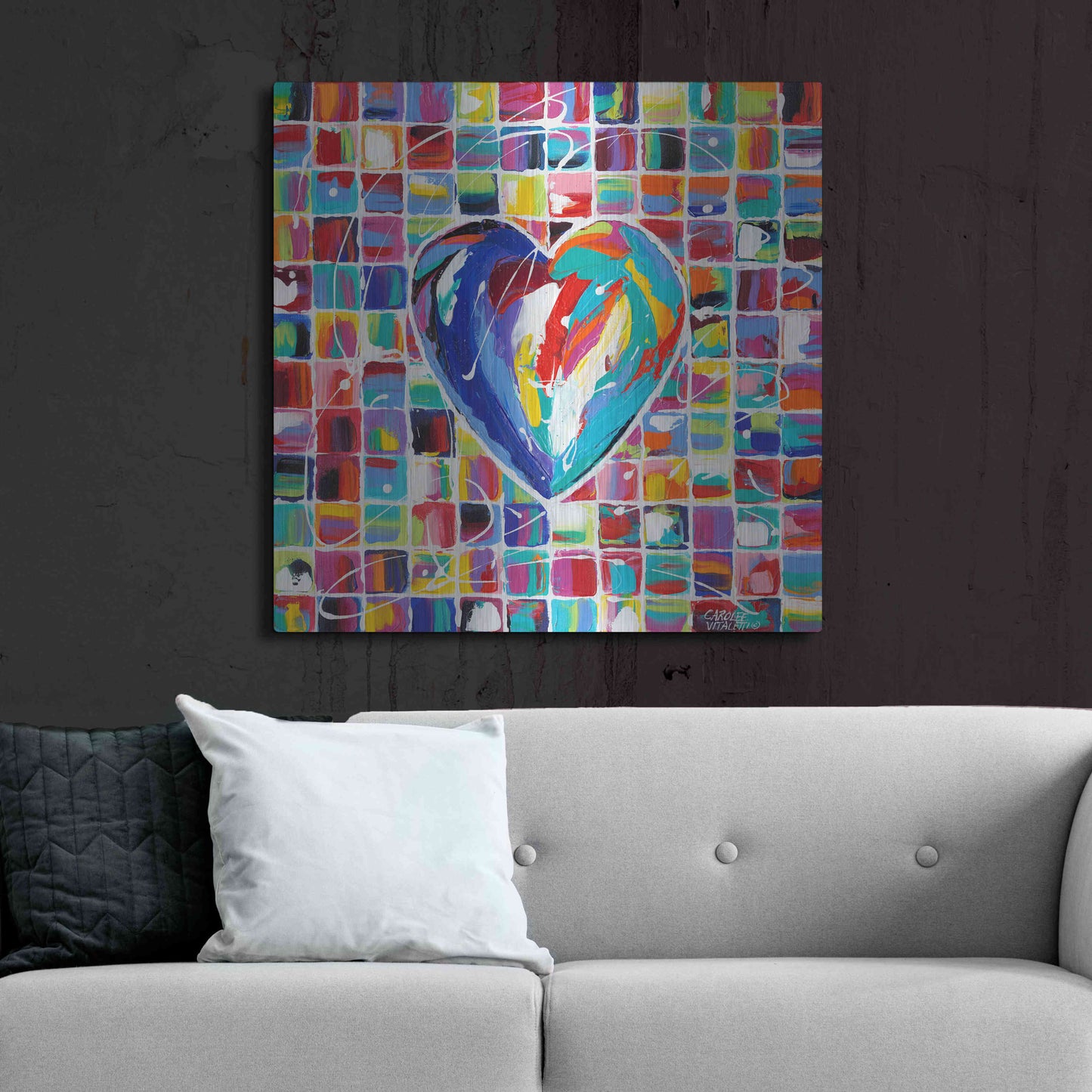 Luxe Metal Art 'Hearts of a Different Color I' by Carolee Vitaletti Metal Wall Art,36x36