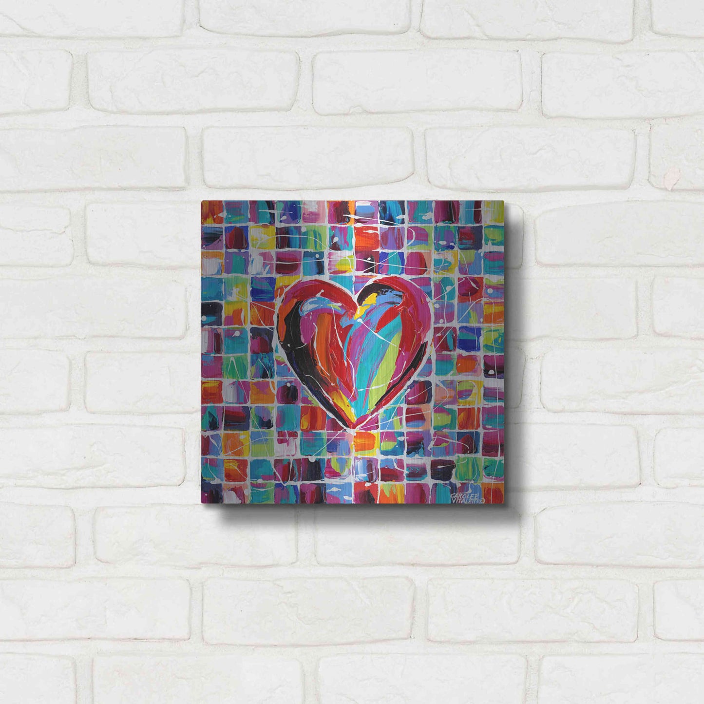 Luxe Metal Art 'Hearts of a Different Color II' by Carolee Vitaletti Metal Wall Art,12x12