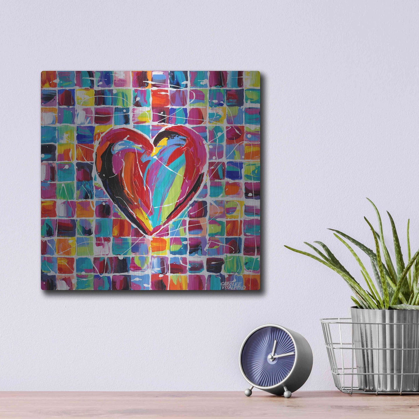 Luxe Metal Art 'Hearts of a Different Color II' by Carolee Vitaletti Metal Wall Art,12x12
