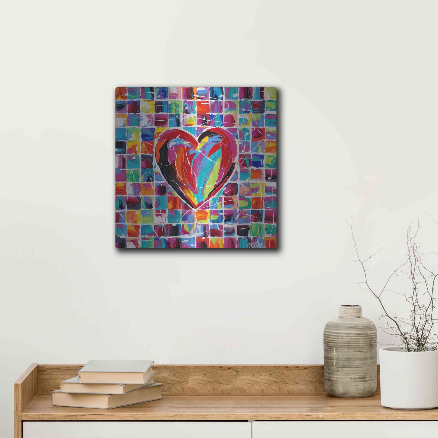 Luxe Metal Art 'Hearts of a Different Color II' by Carolee Vitaletti Metal Wall Art,12x12