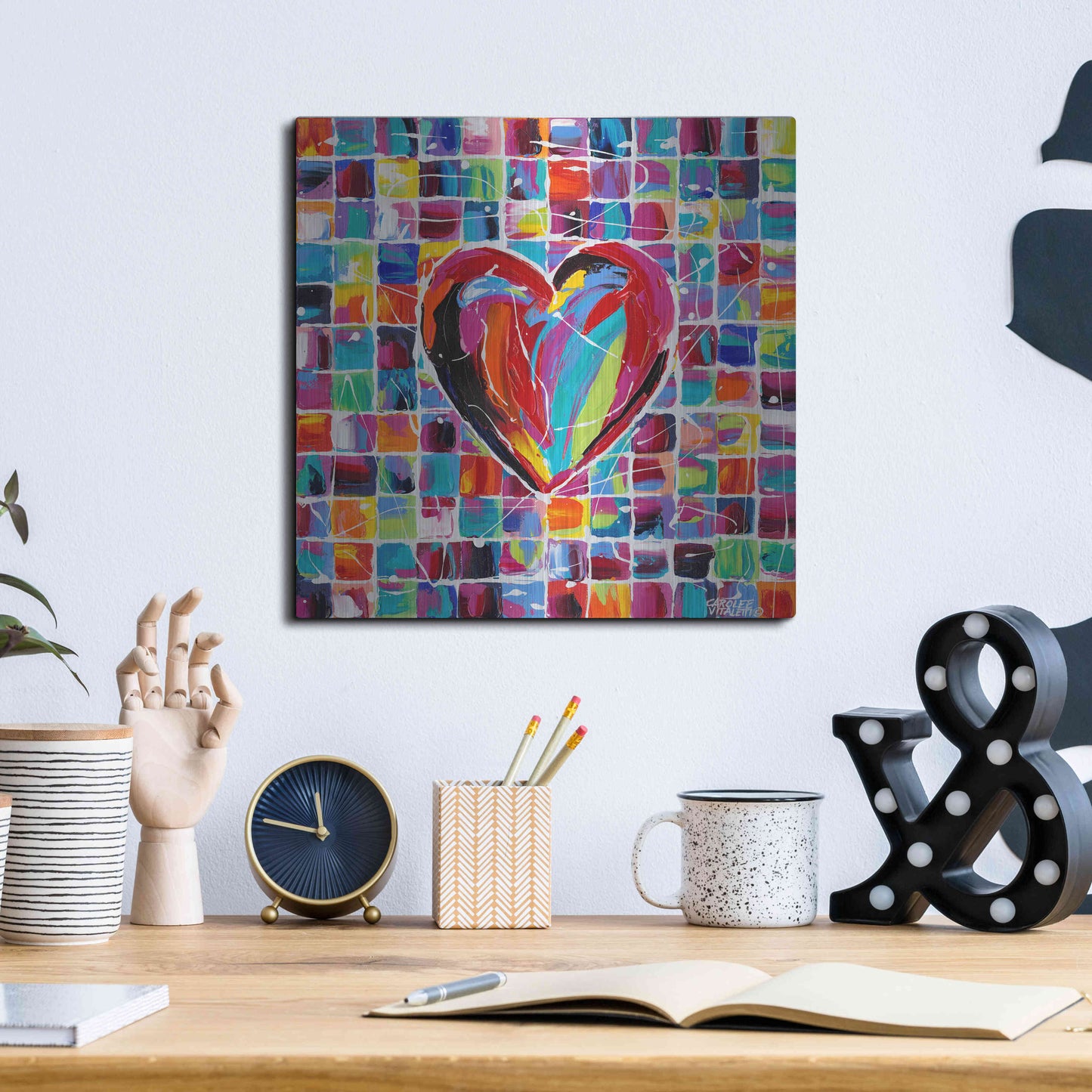 Luxe Metal Art 'Hearts of a Different Color II' by Carolee Vitaletti Metal Wall Art,12x12