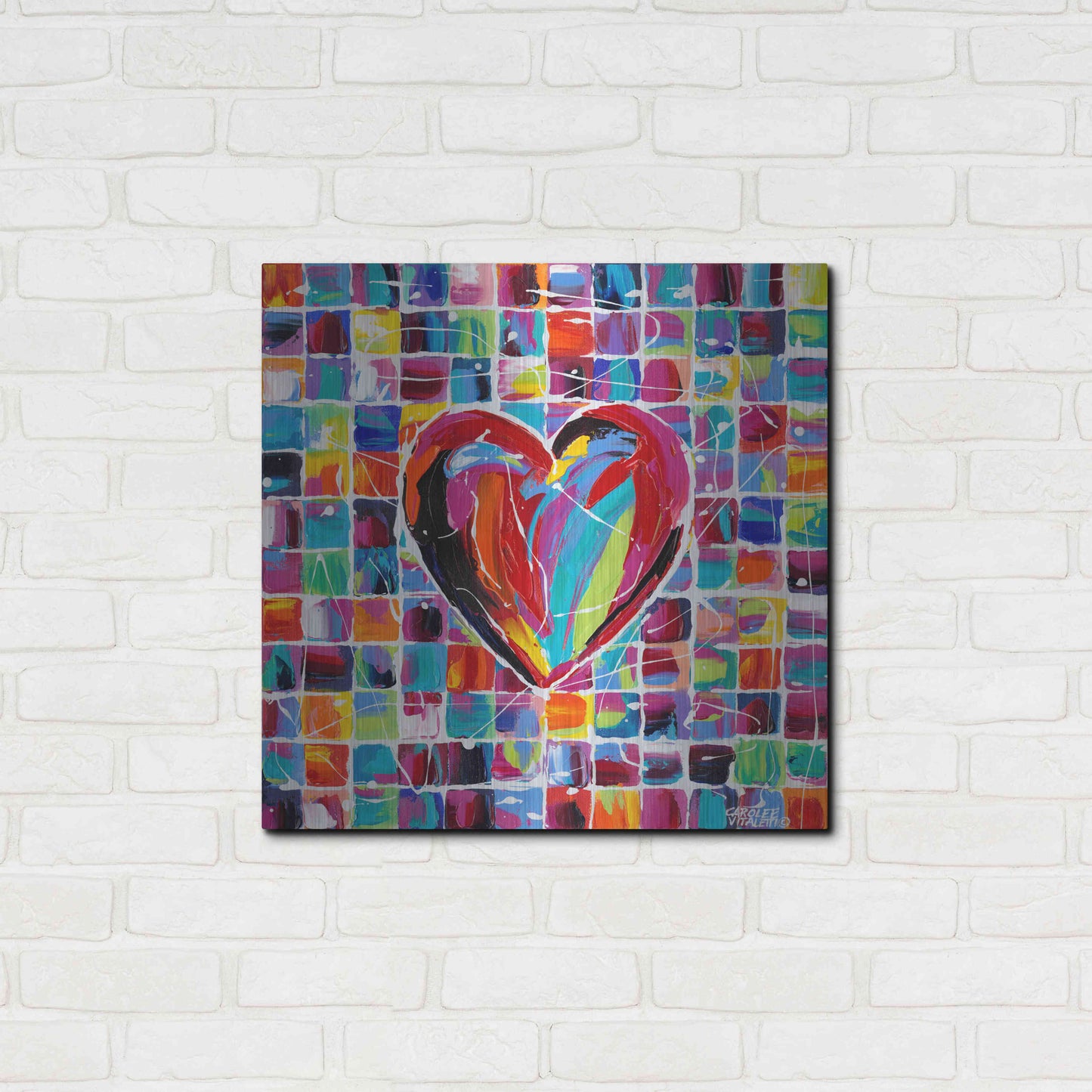 Luxe Metal Art 'Hearts of a Different Color II' by Carolee Vitaletti Metal Wall Art,24x24