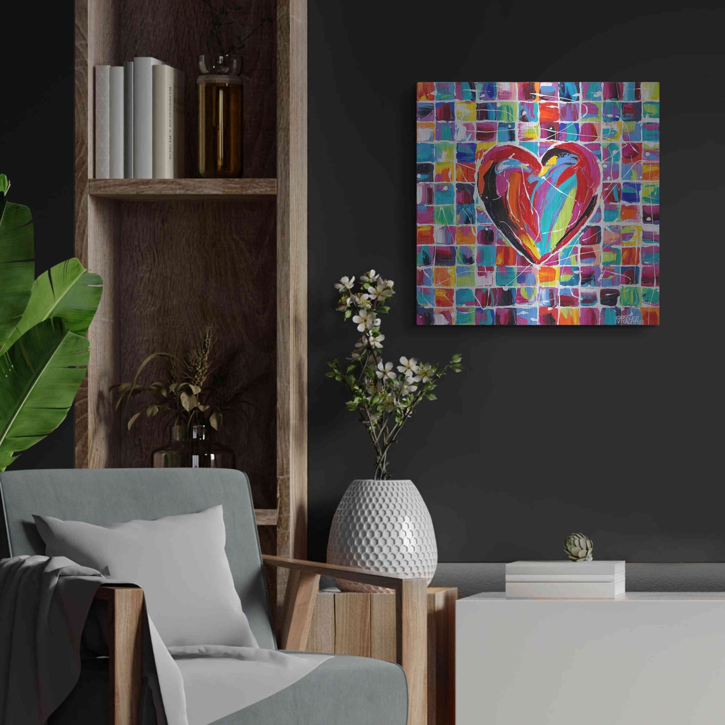 Luxe Metal Art 'Hearts of a Different Color II' by Carolee Vitaletti Metal Wall Art,24x24