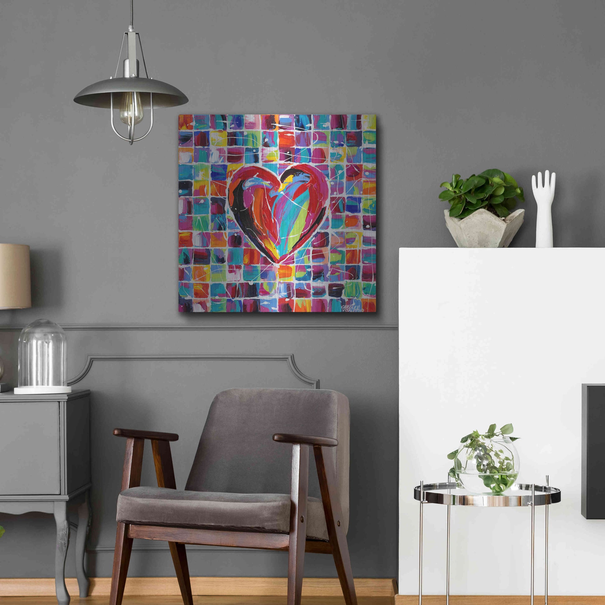 Luxe Metal Art 'Hearts of a Different Color II' by Carolee Vitaletti Metal Wall Art,24x24