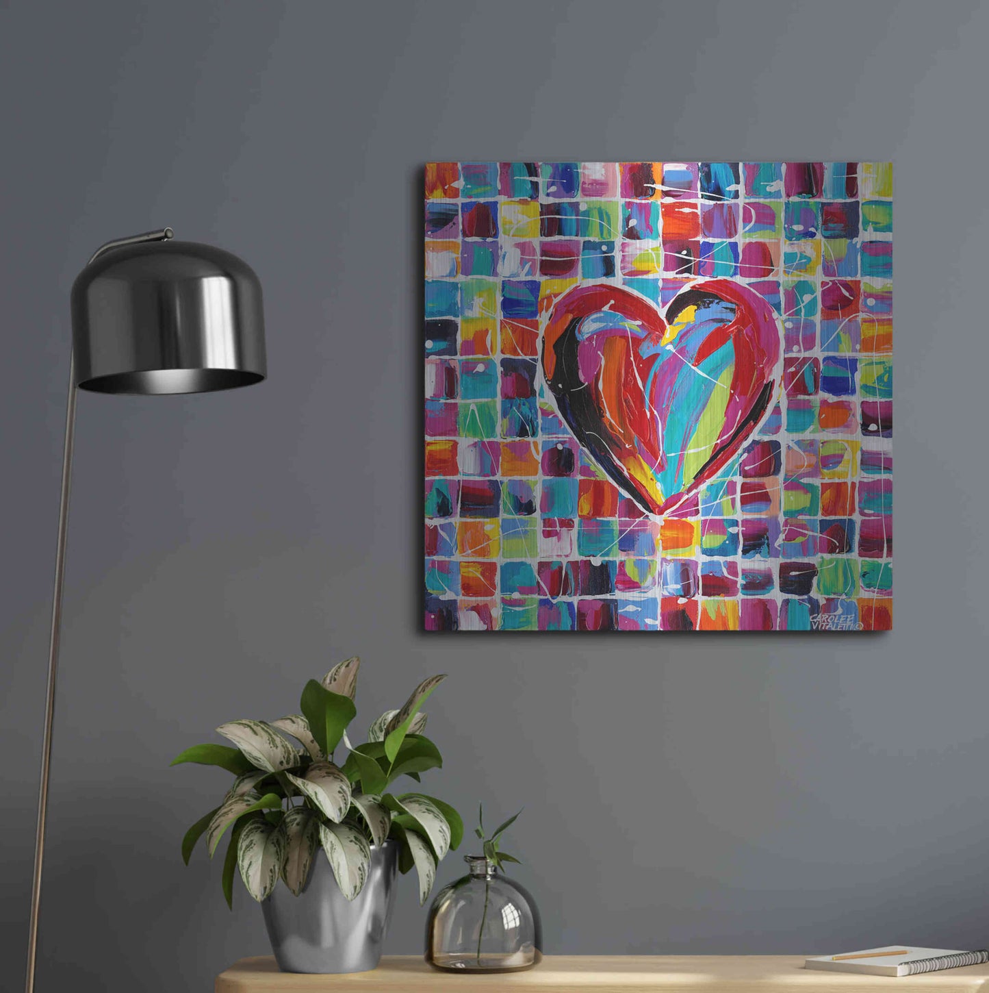 Luxe Metal Art 'Hearts of a Different Color II' by Carolee Vitaletti Metal Wall Art,24x24