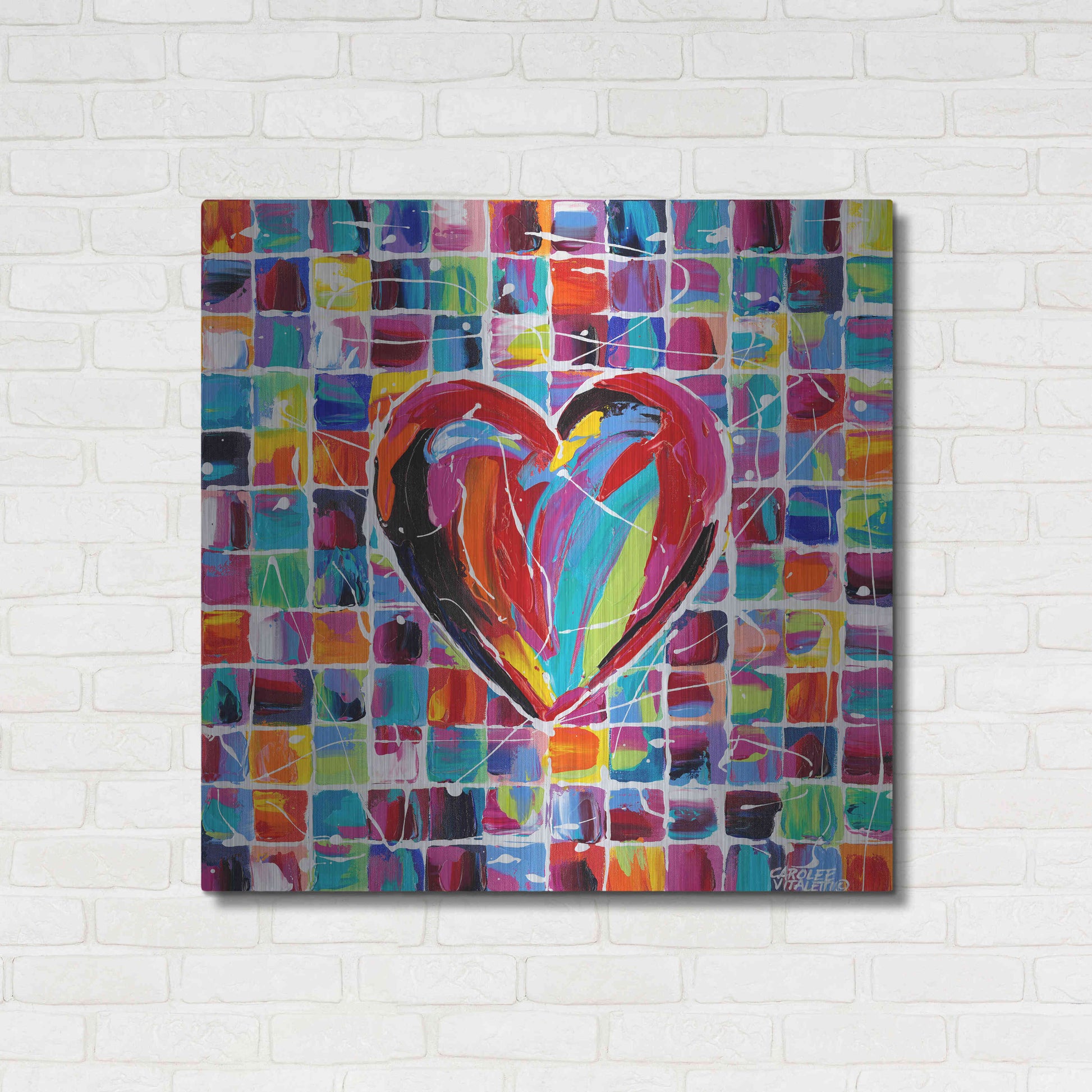 Luxe Metal Art 'Hearts of a Different Color II' by Carolee Vitaletti Metal Wall Art,36x36