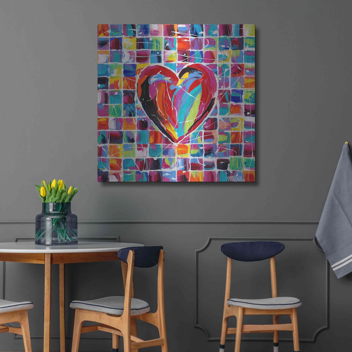 Luxe Metal Art 'Hearts of a Different Color II' by Carolee Vitaletti Metal Wall Art,36x36