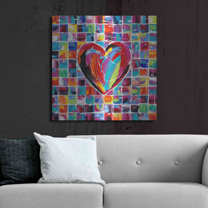 Luxe Metal Art 'Hearts of a Different Color II' by Carolee Vitaletti Metal Wall Art,36x36