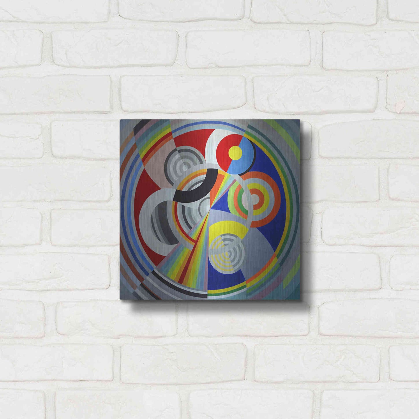 Luxe Metal Art 'Rythme n1' by Robert Delaunay, Metal Wall Art,12x12