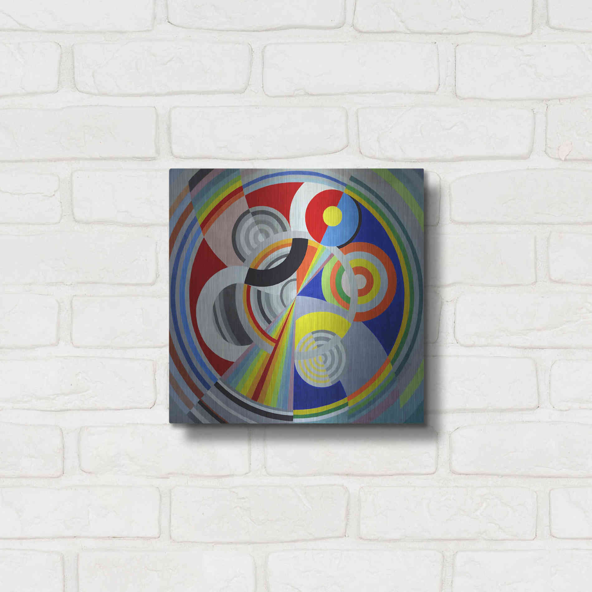 Luxe Metal Art 'Rythme n1' by Robert Delaunay, Metal Wall Art,12x12