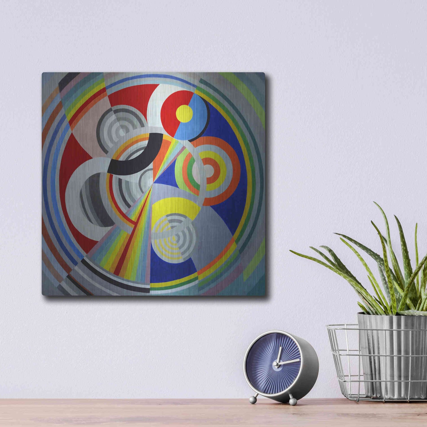Luxe Metal Art 'Rythme n1' by Robert Delaunay, Metal Wall Art,12x12