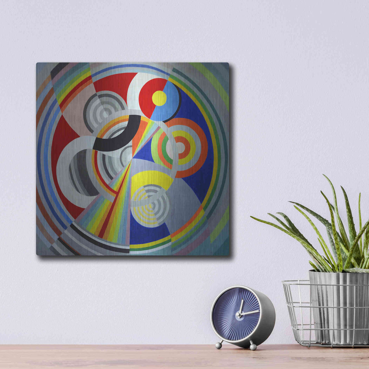 Luxe Metal Art 'Rythme n1' by Robert Delaunay, Metal Wall Art,12x12