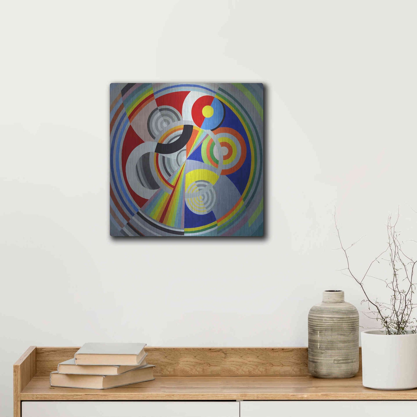 Luxe Metal Art 'Rythme n1' by Robert Delaunay, Metal Wall Art,12x12