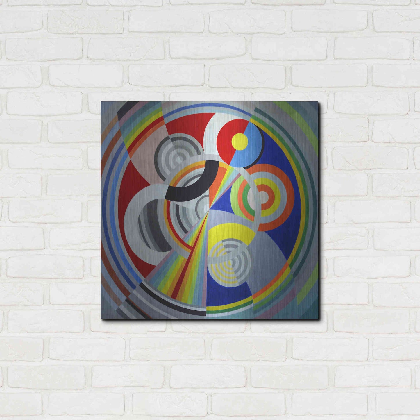 Luxe Metal Art 'Rythme n1' by Robert Delaunay, Metal Wall Art,24x24