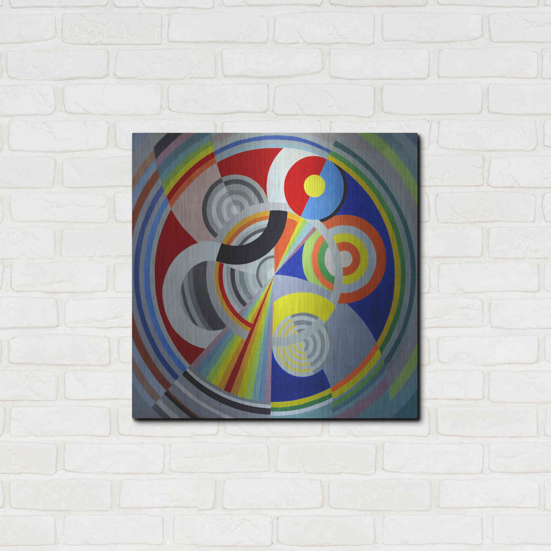 Luxe Metal Art 'Rythme n1' by Robert Delaunay, Metal Wall Art,24x24