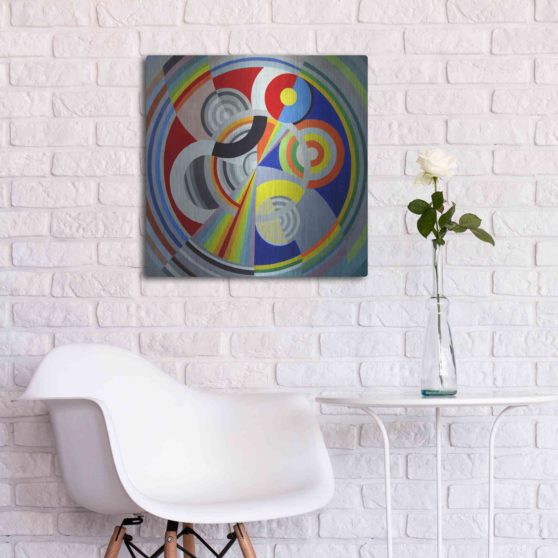 Luxe Metal Art 'Rythme n1' by Robert Delaunay, Metal Wall Art,24x24