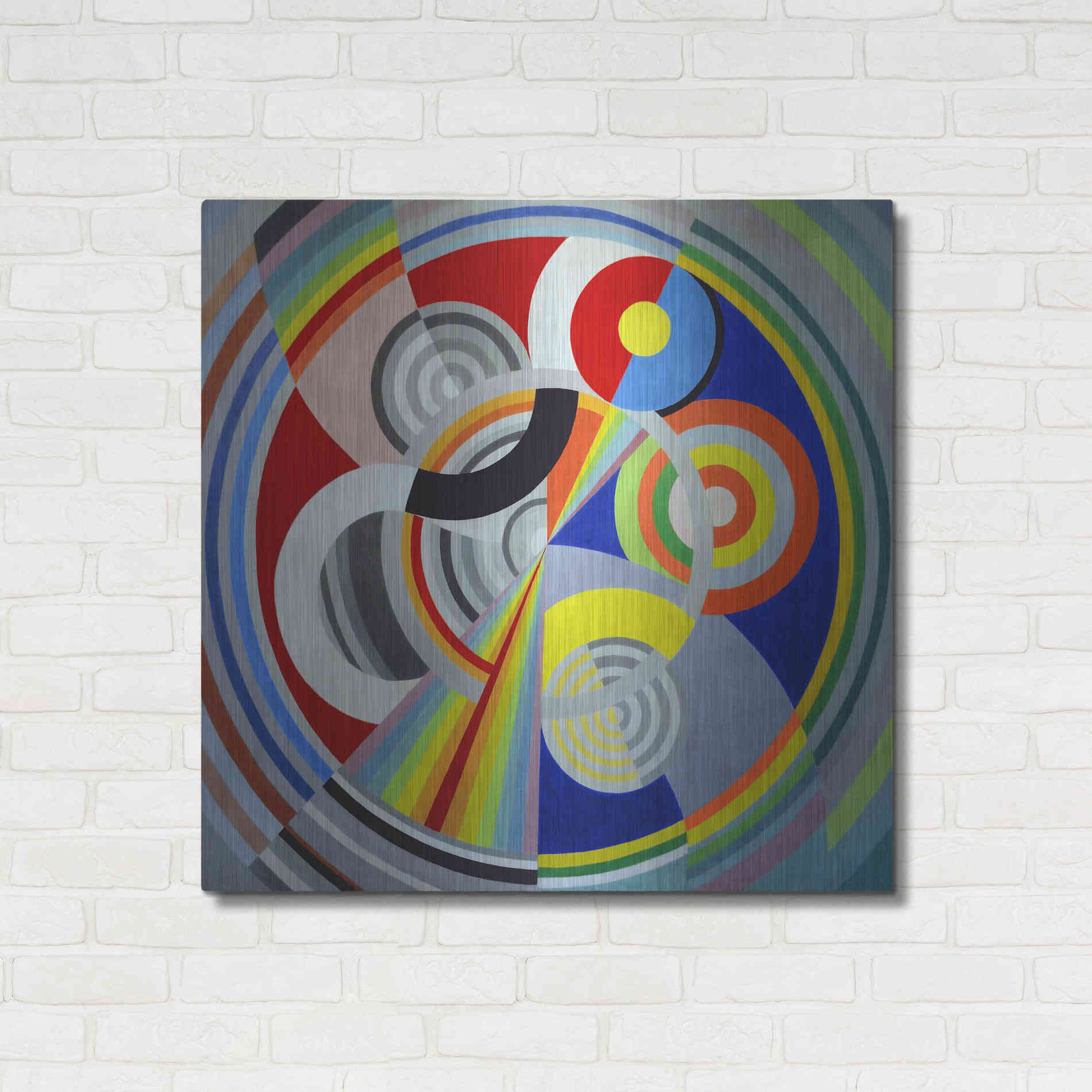 Luxe Metal Art 'Rythme n1' by Robert Delaunay, Metal Wall Art,36x36