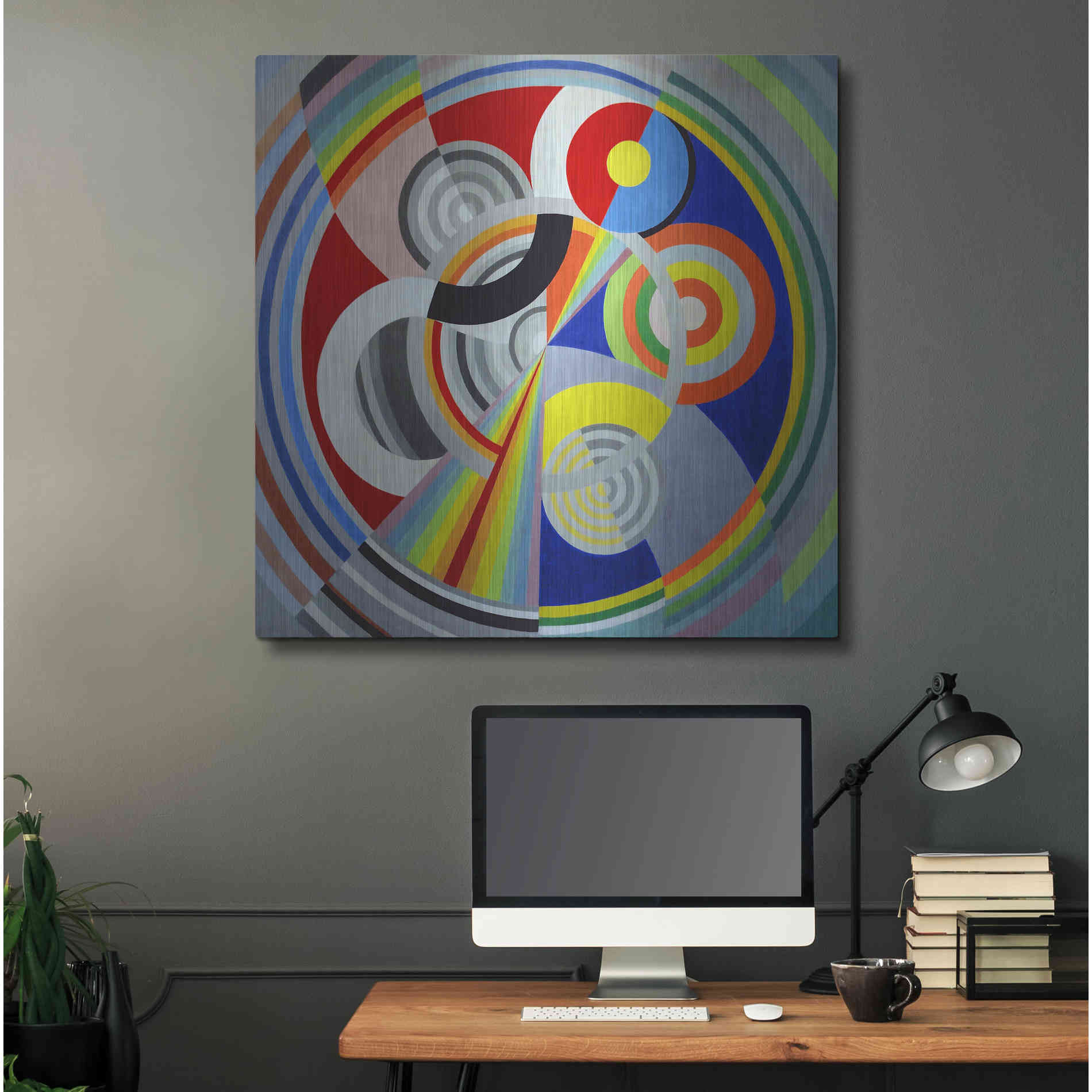 Luxe Metal Art 'Rythme n1' by Robert Delaunay, Metal Wall Art,36x36
