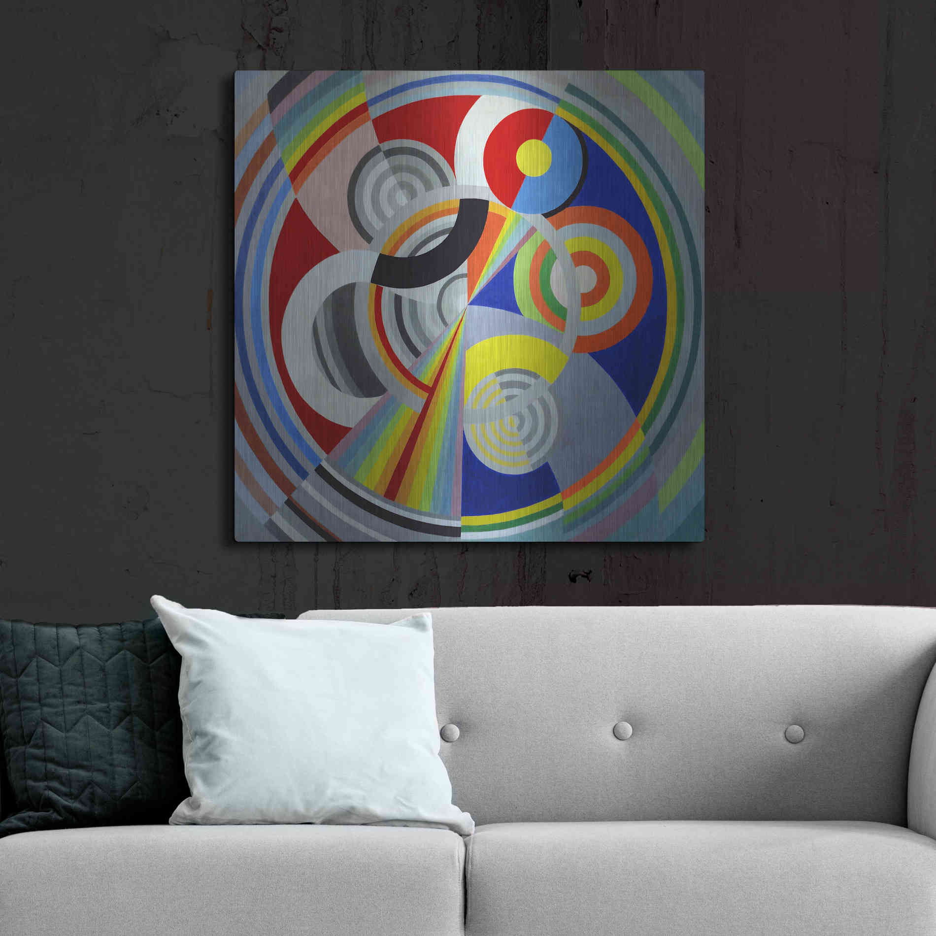 Luxe Metal Art 'Rythme n1' by Robert Delaunay, Metal Wall Art,36x36