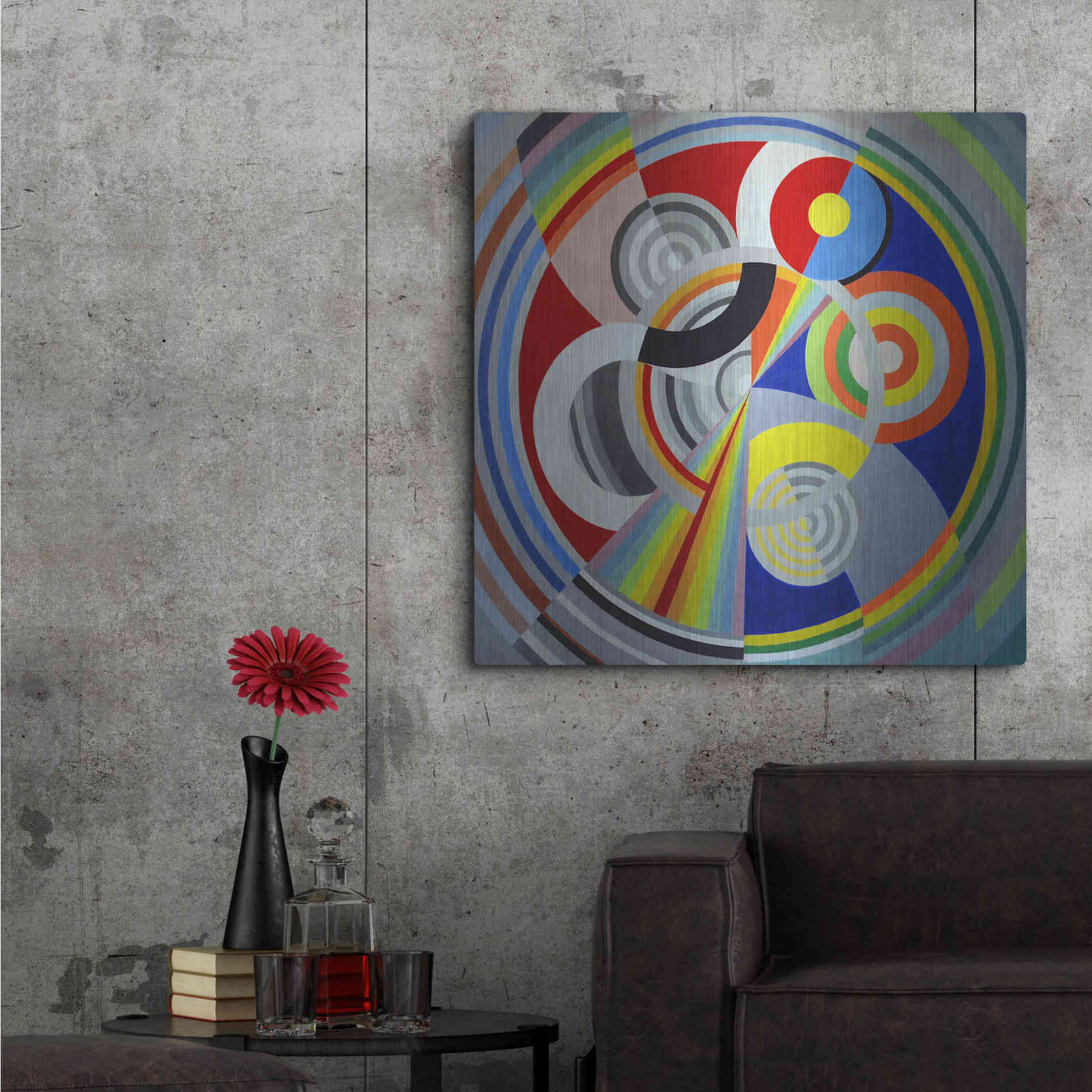 Luxe Metal Art 'Rythme n1' by Robert Delaunay, Metal Wall Art,36x36
