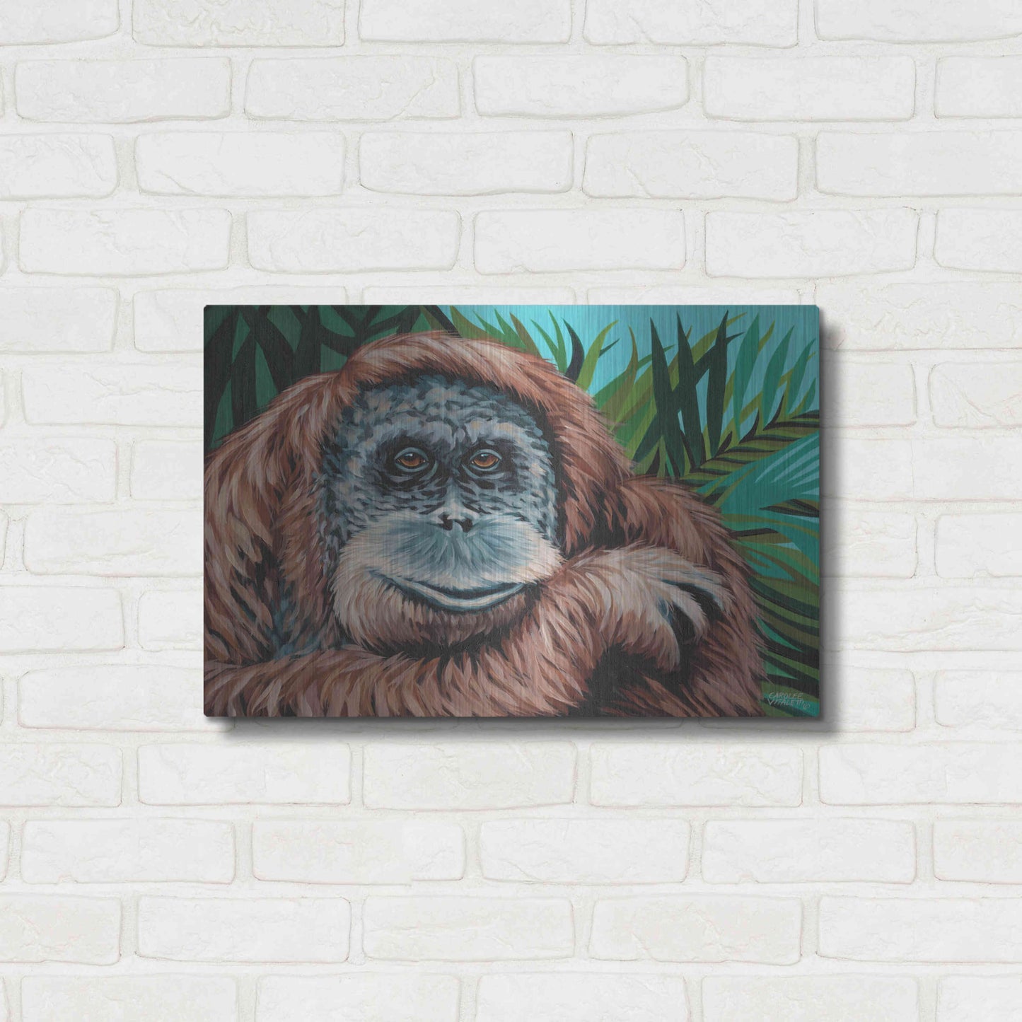 Luxe Metal Art 'Jungle Monkey I' by Carolee Vitaletti Metal Wall Art,24x16