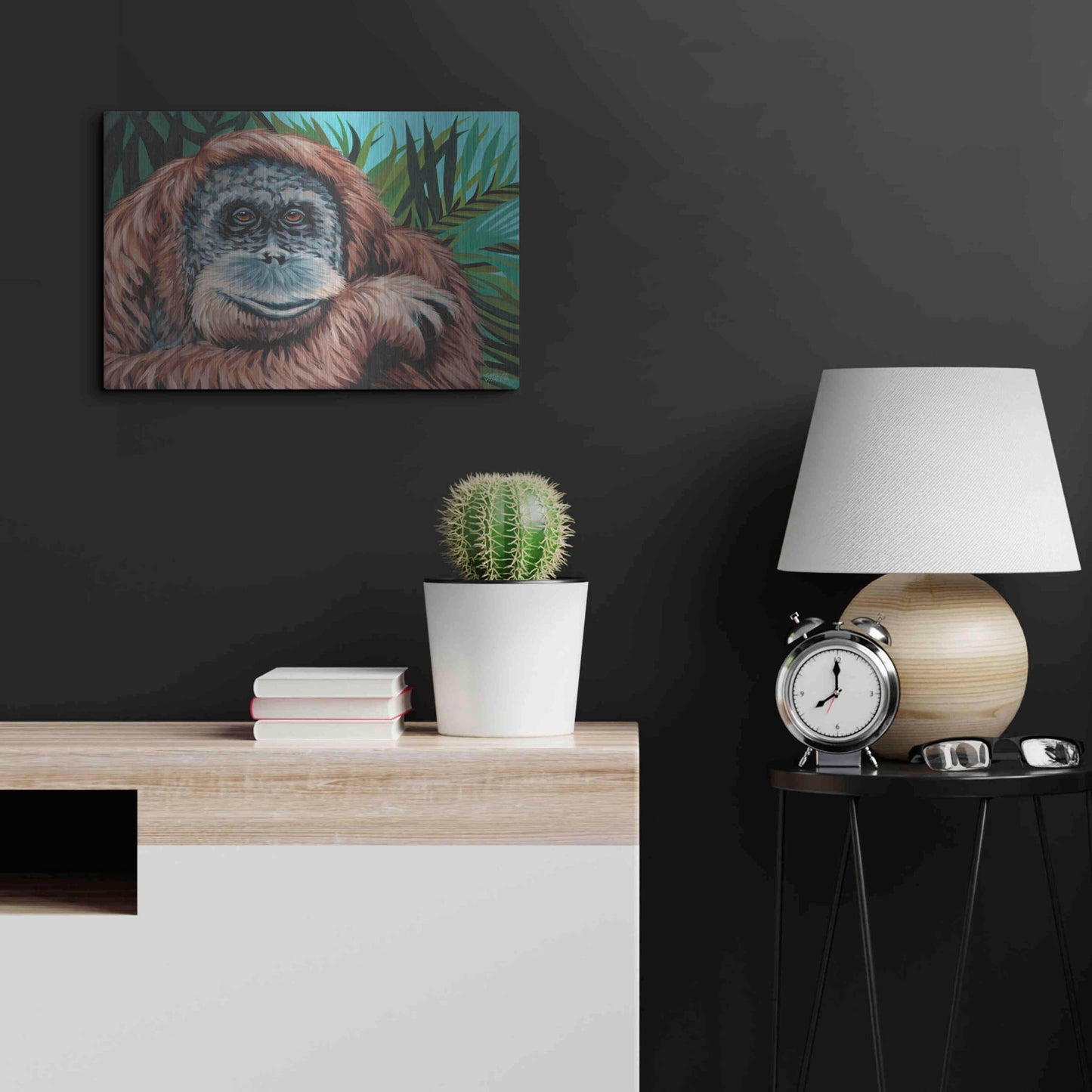 Luxe Metal Art 'Jungle Monkey I' by Carolee Vitaletti Metal Wall Art,24x16