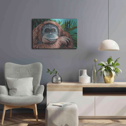 Luxe Metal Art 'Jungle Monkey I' by Carolee Vitaletti Metal Wall Art,24x16